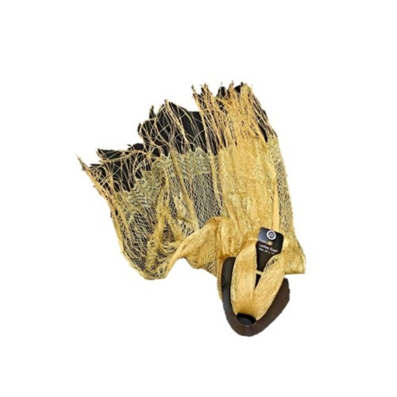 Designer Ladies Scarf Gold Polyester Lace Long Soft Head Neck Wear Size 32"x 77" - Picture 3 of 4